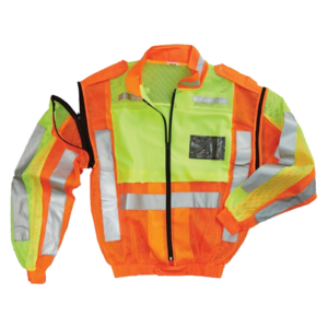 JAVLIN HI VIZ MESH TRAFFIC VEST ZIP, ID POCKET AND DETACHABLE SLEEVES