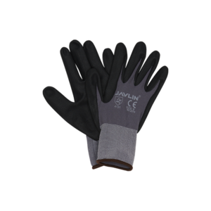 JAVLIN 15G NYLON / LYCRA LINER, BLACK WATERBASED PU NITRILE COATING| SIZES 7, 8,  9, 10